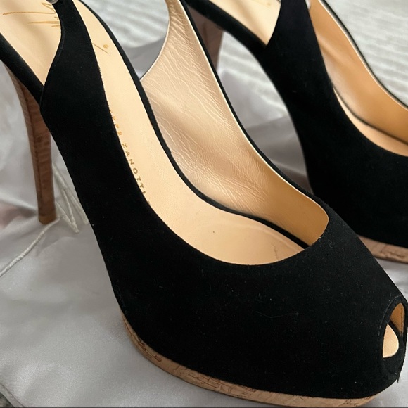 Sharon Suede Slingback Peep-toe Sandal - Picture 7 of 14